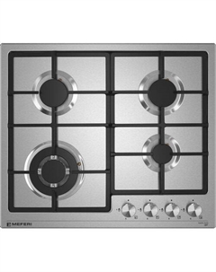 Газовая варочная панель MEFERI Light MGH604, 4 конфорки, нержавеющая сталь, серебристый Meferi