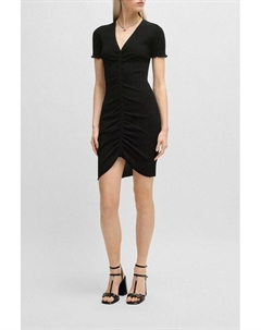 Платье с v-образным вырезом и сборкой спереди Hugo