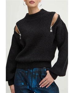 Свитер шерстяной с разрезами на молнии Hugo