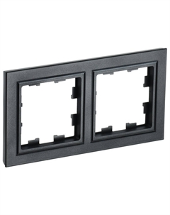 Рамка 2 поста BRITE черный Iek