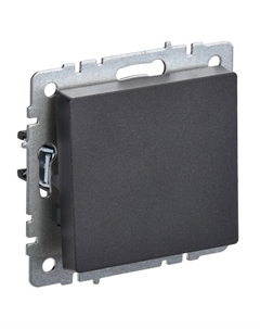 Переключатель 1-клавишный BRITE проходной 10А черный Iek