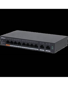 Коммутатор CS4010-8GT-60, управляемый, кол-во портов: 8x1 Гбит/с, кол-во SFP/uplink: RJ-45 2x1 Гбит/с, установка в стойку, PoE: 8x60 Вт (макс. 60 Вт) (DH-CS4010-8GT-60) Dahua