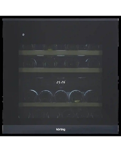 Встраиваемый винный шкаф KORTING KFW 604 DB GXN, черная нержавеющая сталь Korting