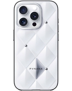 Чехол Metal Diamond Series для iPhone 16 Pro Max, белый Pynana
