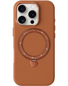 Чехол Dancing Circle Series MagSafe для iPhone 16 Pro Max, коричневый Pynana