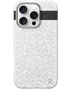 Чехол Print Series MagSafe для iPhone 16 Pro Max, белый Pynana