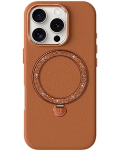 Чехол Dancing Circle Series MagSafe для iPhone 16 Pro, коричневый Pynana