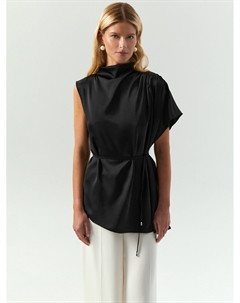 Блузка с драпировкой без рукавов Emka