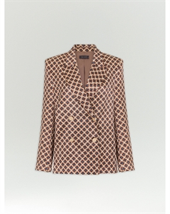 Двубортный жакет с принтом из вискозного сатина Emka