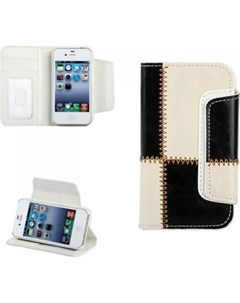 Чехол для Apple iPhone 4 4G 4S numia книжный стиль с рисунком шва, черно-белый Numia