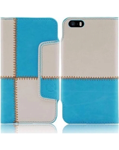 Чехол для Apple Iphone 5C numia в стиле книги, узор шва, синий и белый Numia