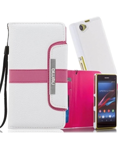 Чехол для Sony Xperia Z3 Numia Bookstyle 2 в 1 бело-розовый