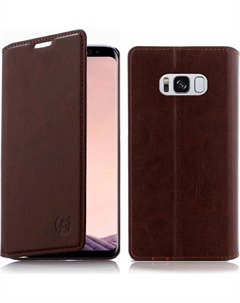 Чехол-книжка для Samsung Galaxy S8 Plus numia из натуральной кожи коричневого цвета, синий Numia