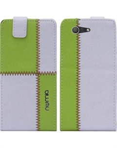 Чехол для Sony Xperia Z3 Compact Numia Flipstyle бело-зеленый