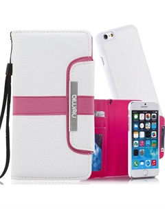 Чехол для Apple Iphone 6/6s Plus Numia Bookstyle 2 в 1 бело-розовый