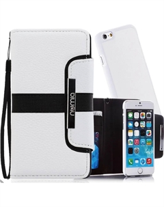 Чехол для Apple Iphone 6/6s Plus Numia Bookstyle 2 в 1 бело-черный