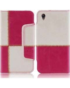 Чехол для Sony Xperia Z1 (L39h) numia книжный узор, розово-белый Numia