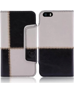 Чехол для Apple iPhone 5 5S numia книжный стиль с узором шва черно-белый Numia