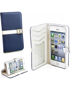 Чехол для Apple iPhone 5 Numia Bookstyle Slim сине-белый