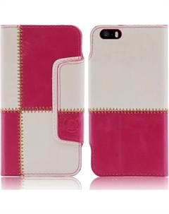 Чехол для Apple Iphone 5C numia книжный узор с вышивкой розово-белый Numia