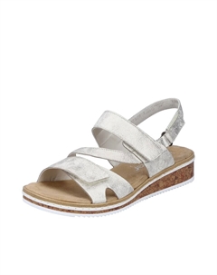 Босоножки на ремешках, цвет Beige/Silver Rieker