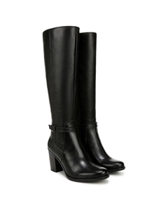Сапоги до колена на широкую икру Kalina, черная кожа Naturalizer
