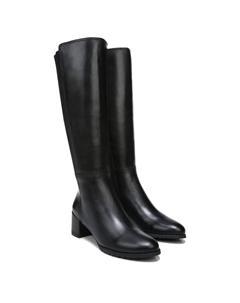 Сапоги до колена на широкую икры с водонепроницаемым покрытием, черная кожа Naturalizer