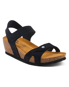 Босоножки на танкетке Babybell, black suede Spring step