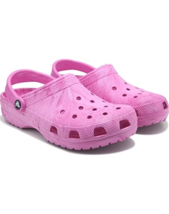 Сабо с водянистым мраморным узором, watercolor pink Crocs