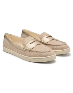 Мокасины Ellison penny loafer, natural canvas/gold leather Cole haan