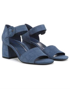 Сандалии на блочном каблуке Chardonnay, dark denim croco embossed Vionic