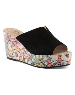 Платформенные сандалии на танкетке Laylani, black suede Spring step