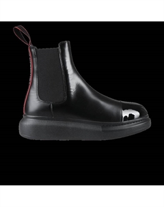Ботинки Hybrid Chelsea Boot 'Black Red Patent Toe', черный Alexander mcqueen