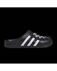 Сабо Adilette Clog 'Black White Laces', черный Adidas