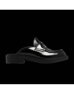 Мюли Brushed Leather Mule 'Black', черный Prada