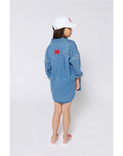 Детская хлопковая рубашка, синий Hugo