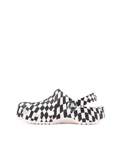 Сабо Classic Warped Checker Clog, белый/черный Crocs