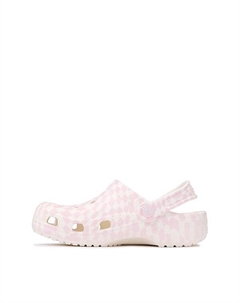 Сабо Classic Warped Checker Clog, белый/розовый Crocs