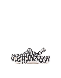 Сабо Classic Warped Checker Clog, белый/черный Crocs