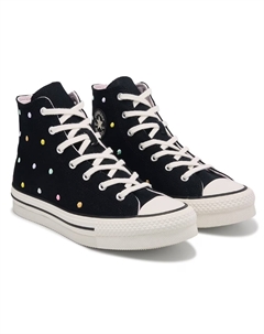 Детские кеды на платформе Chuck Taylor All Star Lift High Top Big Kid от, black/multi polka dot Converse
