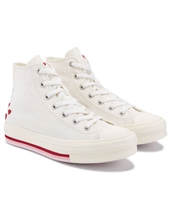 Детские кеды на платформе chuck taylor all star lift высокие, white/red/valentine Converse