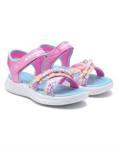 Детские сандалии в стиле тай-дай BFFs для маленьких/больших детей, pink multi tie dye Skechers