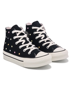 Детские кеды на толстой подошве Chuck Taylor All Star Lift универсальные, black/multi polka dot Converse