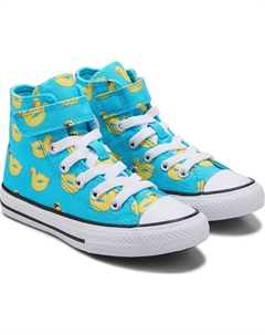 Детские кеды на липучках Chuck Taylor All Star 1V высокие, gnarly blue/yellow ducks Converse