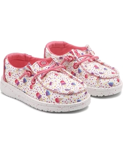 Детская обувь-слипоны на липучках Wendy для малышей, white ice cream Hey dude