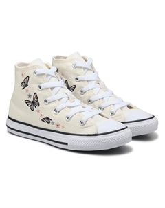 Детские кеды chuck taylor all star высокие little kid, off white butterfly Converse