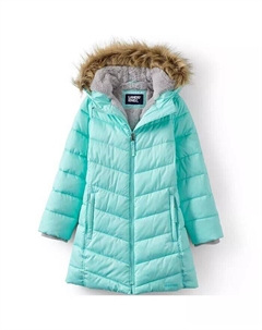 Пальто на флисовой подкладке для девочек, черный Lands' end