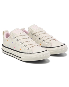 Детские кеды chuck taylor all star madison low sneaker little kid, white/multi polka dot Converse