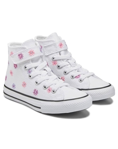 Детские кеды Chuck Taylor All Star 1V высокие с одной застежкой-липучкой от, white/floral Converse