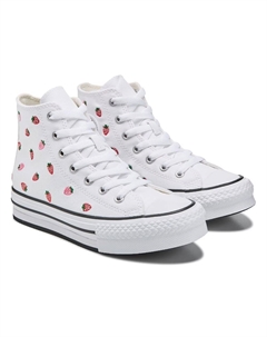 Детские кеды на платформе Chuck Taylor All Star Lift высокие, white/strawberries Converse